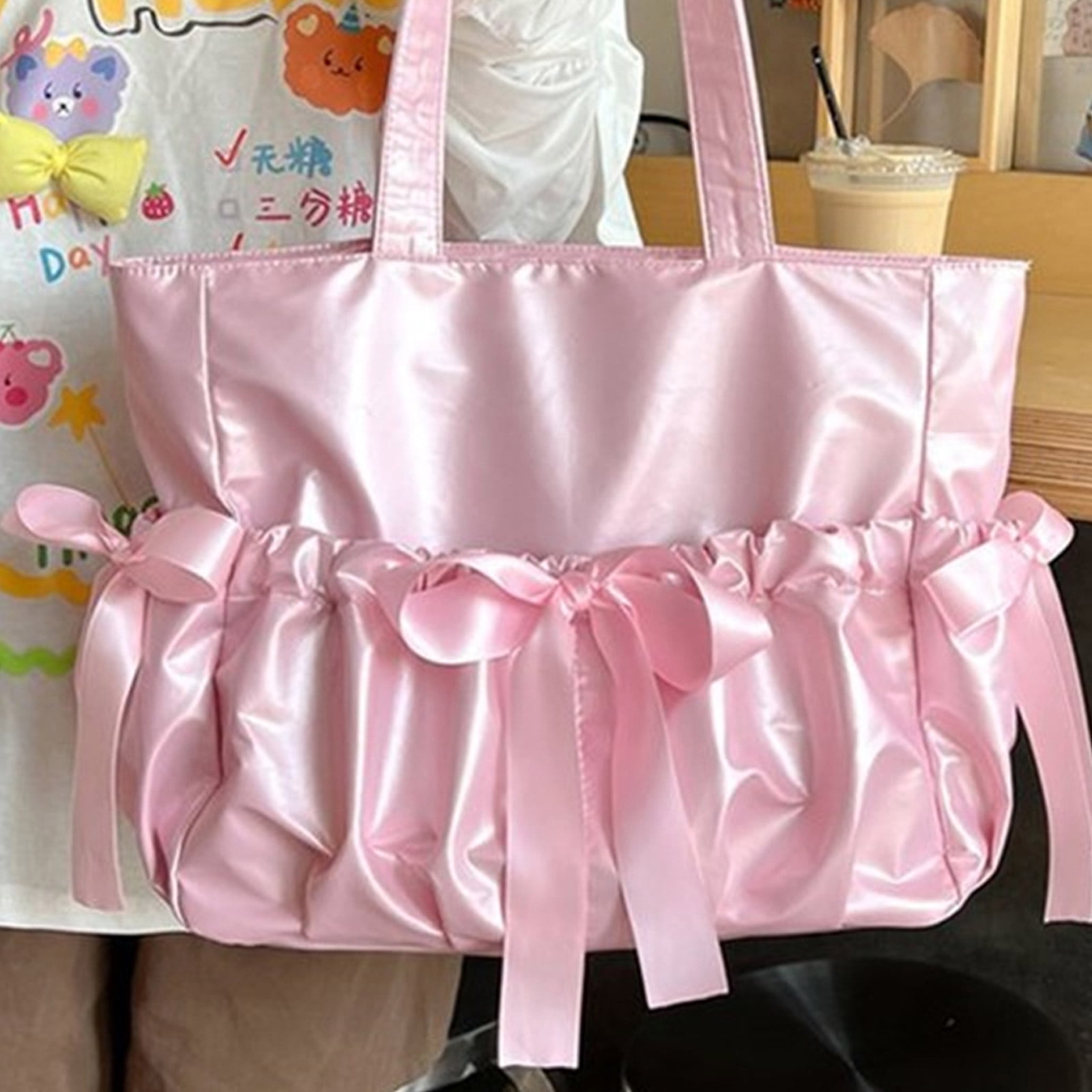 Unique Nylon Itabag with Clear Window Pin Display Bags Versatile Shoulder Purse Casual Handbag for Daily Use and Cosplay