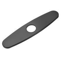 Faucet Deck Plate, 10" 304 Stainless Steel Oval Hole Cover Deck Plate Escutcheon for Bathroom/Kitchen Sink Faucet [Black]