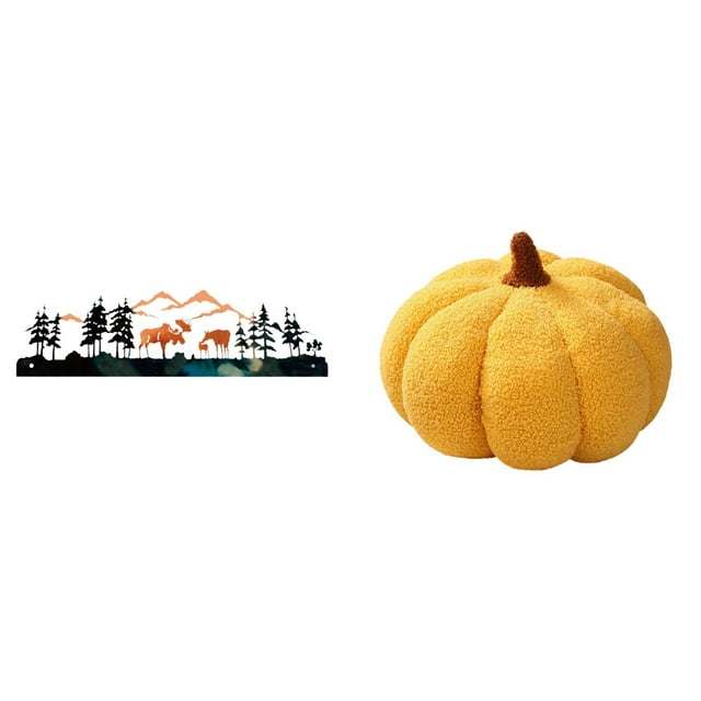 Cojín colgante con escultura de ciervo y calabaza para jardín, valla, interior/exterior, porche, sofá, cama, dormitorio.