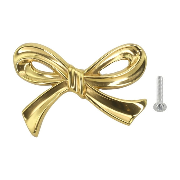1Pc Brass Gold Bow Drawer Knobs for Kitchen Cabinet Hardware Nursery Door Decorative Tie Kids Dresser Knobs Pulls