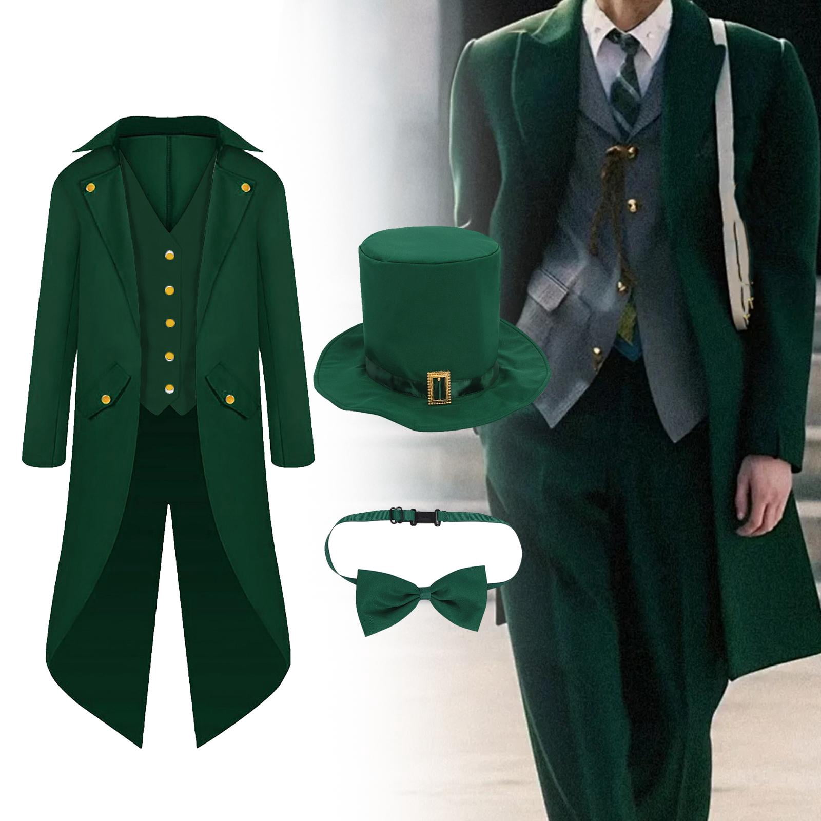 Disfraz Verde De Hombre Para San Patricio – Incluye Chaqueta, Pantalón, Sombrero Y Pajarita – Tallas S-XXL
