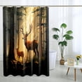 thumbnail image 2 of Hunting Forest Deer Shower Curtain Rustic Farmhouse Woodland Shower Curtains Country Cabin Vintage Wildlife Themed Bathroom Decor Polyester Fabric-72" x 72", 2 of 6