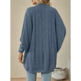 thumbnail image 5 of Womens Oversized Soft Knit Cardigan Sweater with Pockets Blue XXL, 5 of 7