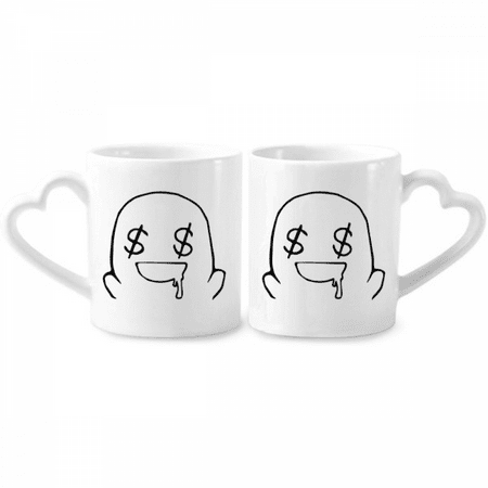 

Make One s Mouth Water Black Happy Couple Porcelain Mug Set Cerac Lover Cup Heart Handle