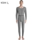 thumbnail image 2 of Conjunto de ropa interior térmica para hombre, calzoncillos largos con forro polar suave, capa base superior e inferior cálidas para el invierno, gris, 2 of 6