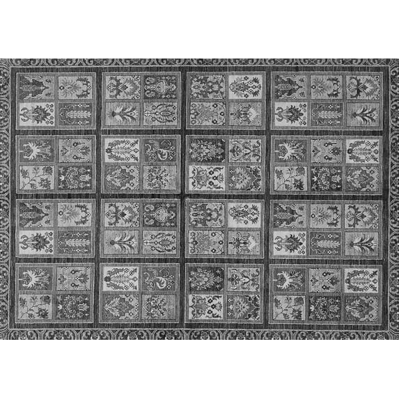 Ahgly Company Indoor Rectangle Abstract Gray Modern Area Rugs, 7' x 10'