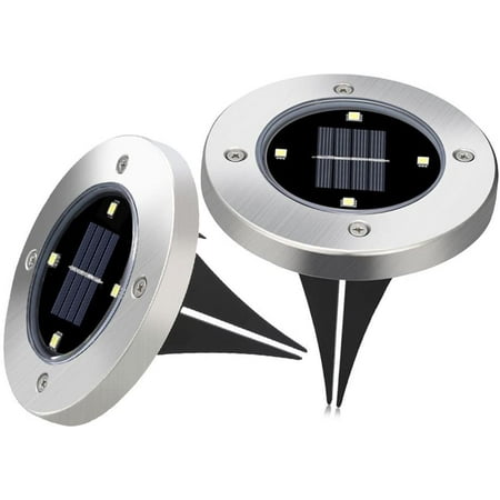 Solar Garden LED Solar Clay Lantern 4 Bulbs Lighting Garden Path Light Ground Recessed Light (2 per pack)