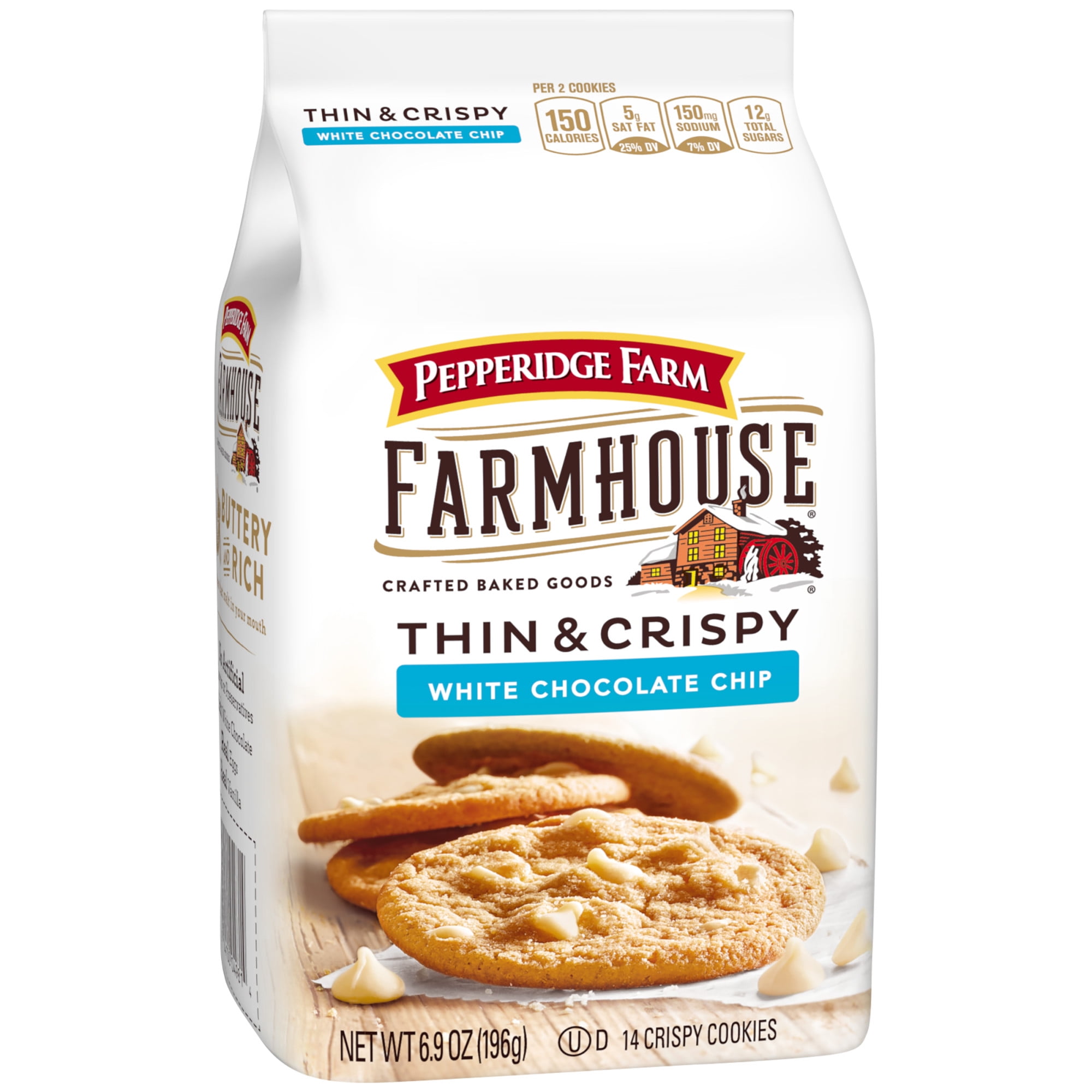Pepperidge Farm Farmhouse Thin & Crispy White Chocolate Chip Cookies, 6
