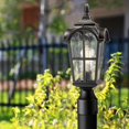 thumbnail image 6 of Emliviar 16.9" Vintage Outdoor Post Lights, Black Finish with Water Glass Shade, E26 Base, WE215P BG, 6 of 7