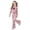 A02-Pink, variant on LRen Girls Outfits Size 7 Floral Print Short Sleeved and Elastic Waist Pants Outfits Set Crew Neck Fashion Beach Vacation Short Sleeve Set Back To School Clothes Valentines Day Classroom Gifts