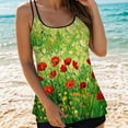 thumbnail image 2 of GEWSEY Women's Tankini Tops Tummy Control Swimsuits V Neck Swimwear Top Only (Green, 3XL), 2 of 5
