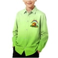 thumbnail image 1 of RXMEKW Chemise à Manches Longues Imprimée pour la Saint-Patrick pour Garçons avec Col Rabattu, 95 % Coton 5 % Spandex, Vert, 1 of 7