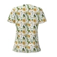 thumbnail image 4 of Naloa Watercolor Bright Sunflowers Print T-Shirts Short Sleeve V Neck Tees for Women Fashion Tops Trendy Lightweight Soft Casual Summer Outfits Clothes, 4 of 5