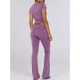 thumbnail image 4 of Lounge Sets for Women 2 Piece Foldover Yoga Flare Leggings Pants Crop Tops CasualOutfits Matching Tracksuit Set, 4 of 20
