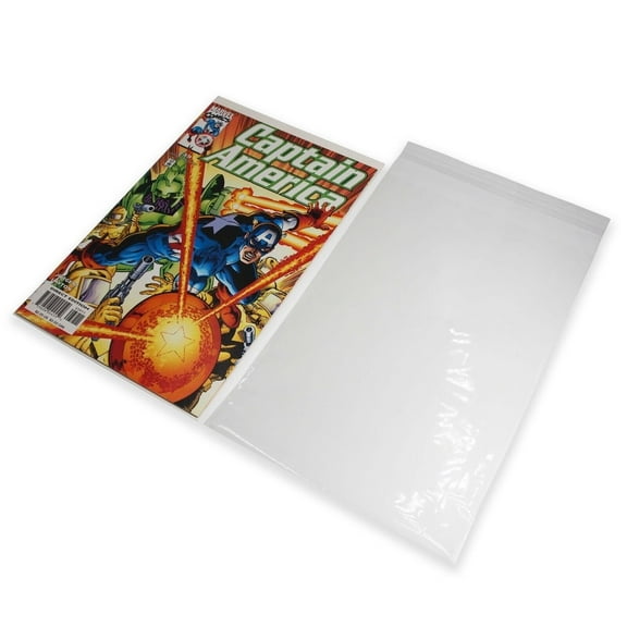 N'icePackaging - 100 Qty Protective Comic Book Sleeves - Super Clear OPP - 7.2" x 10" - Reinforced Knurling Edges