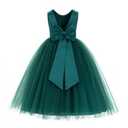Ekidsbridal V-Back Satin Tulle Flower Girl Dress for Wedding Guest Junior Bridesmaid Pageant Gown 219T 2