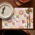 thumbnail image 5 of Pioneer Flower Floral Print Pattern Summer Placemats Table Placemats Set Of 4-Linen Kitchen Washable Placemats Table Mats 12x18 Inch Non-Slip Heat Resistant, 5 of 6