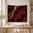 thumbnail image 5 of Abstract Marble Design with Bronze Veins in Burgundy, Mystical Watercolor for Art Lovers, Luxury Home Decor Wall Art, Housewarming Gift, Tapestry Wall Hanging for Bedroom and Living Room, 5 of 7