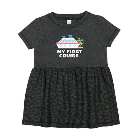 

Inktastic My First Cruise with Cruise Ship and Palm Trees Girls Baby Dress