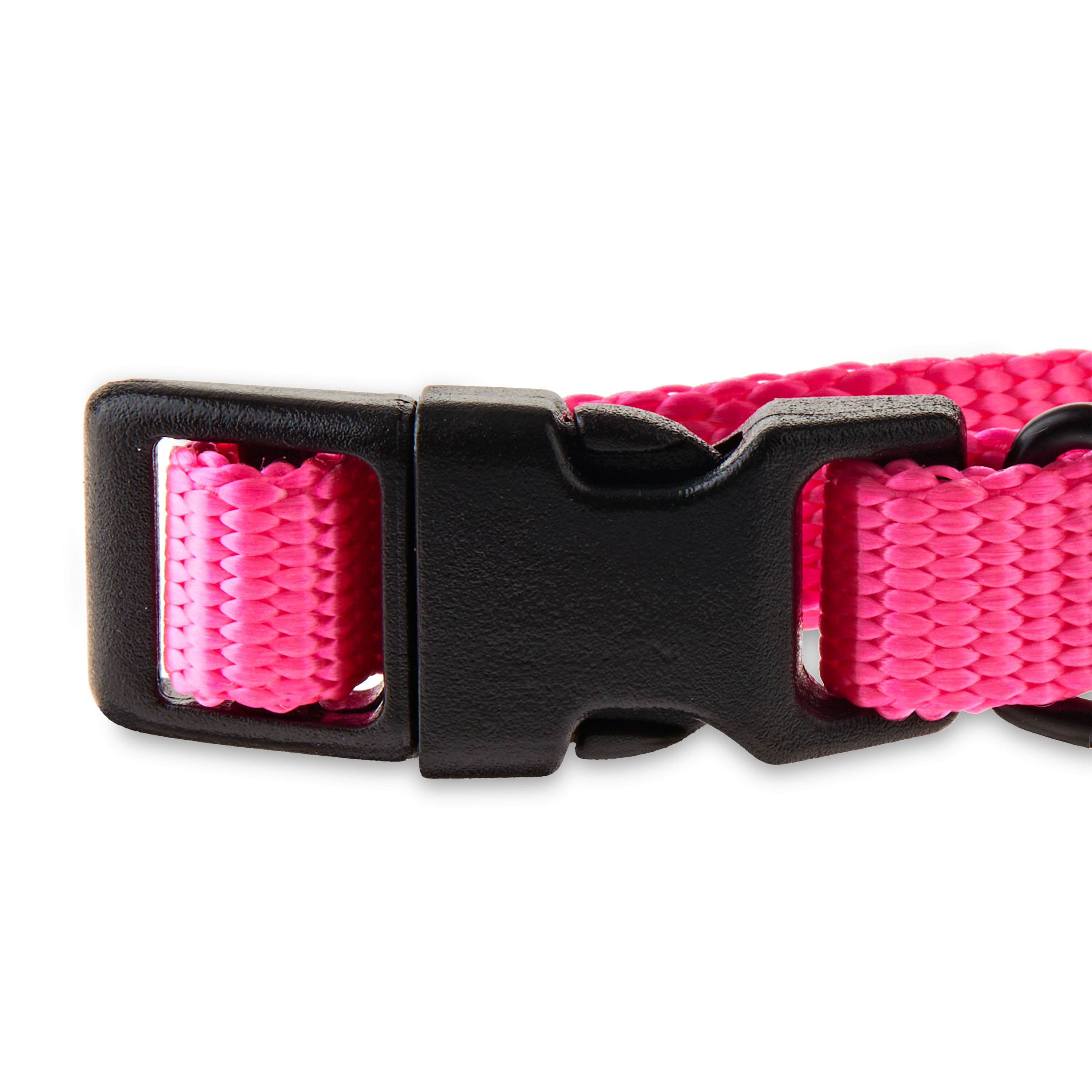 (6 pack) Vibrant Life Solid Polyester Adjustable Dog Collar, Pink, XS
