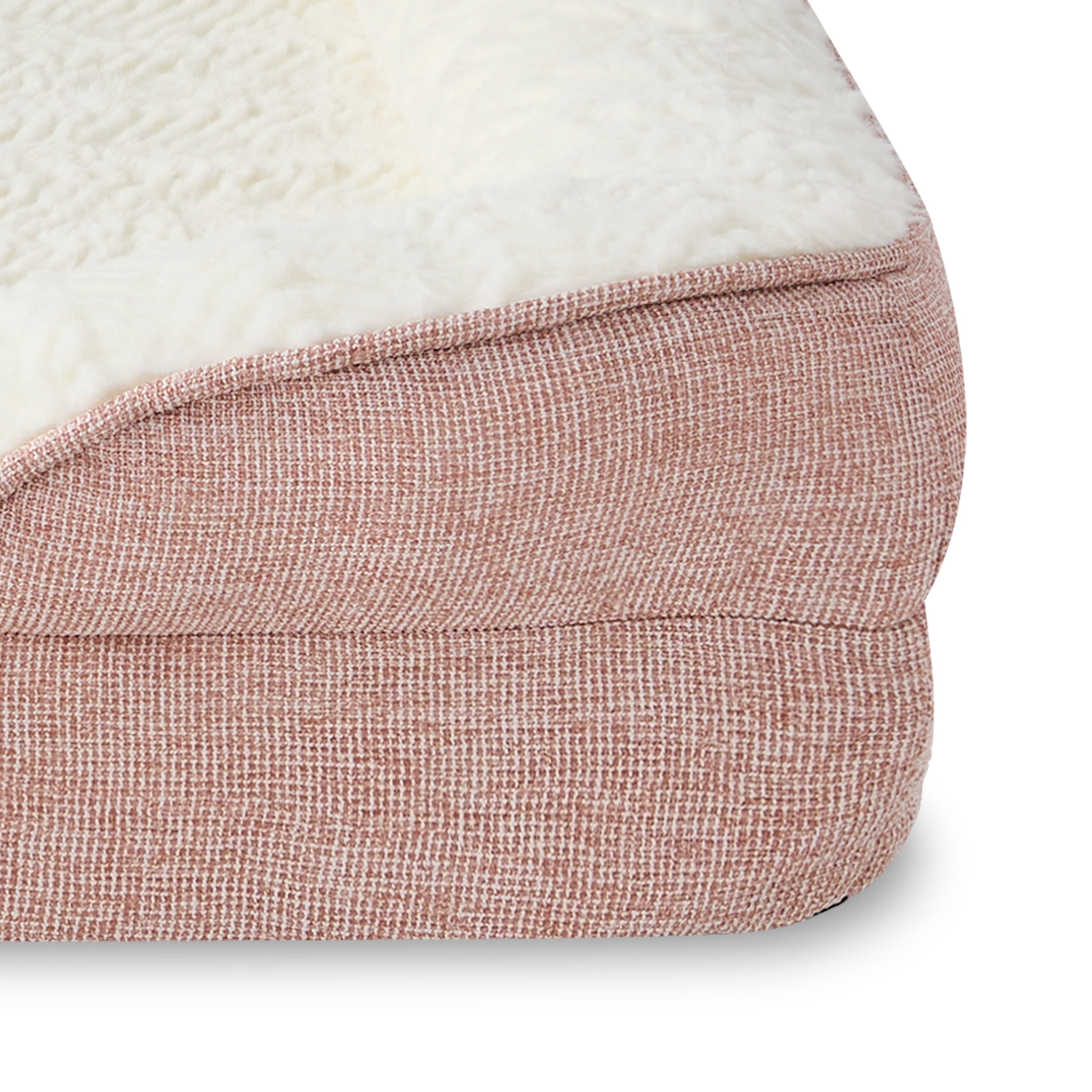 Vibrant Life Small Orthopedic Bolster Dog Bed, Pink, 23" x 28"