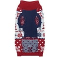 thumbnail image 4 of Blueberry Pet Vintage Ugly Christmas Reindeer Holiday Festive Pullover Dog Sweater in Tango Red Size:12", 4 of 6
