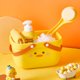 thumbnail image 5 of Cesta de ducha de dibujos animados de gran apertura con mango ensanchado, cesta de almacenamiento de baño de PP resistente para baño, familia, Camping, pato amarillo, 5 of 10