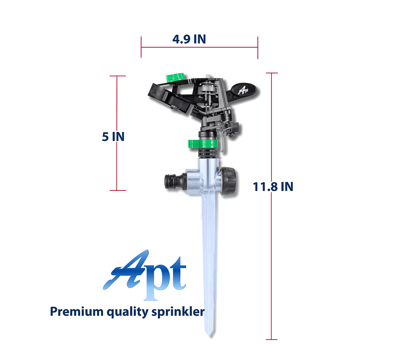 Pulsating Sprinkler for Yard, Lawn, Garden 80-5800 Sq.ft Coverage, (2) Pack, by APT