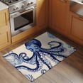 thumbnail image 2 of 2x3 Ft Entryway Area Rug, Navy Blue Octopus Coastal Kitchen Rug Runner Washable Floor Mat, Nautical Summer Beach Rustic Non Slip Indoor Door Mat Throw Carpet for Bathroom Living Room Bedroom, 2 of 8
