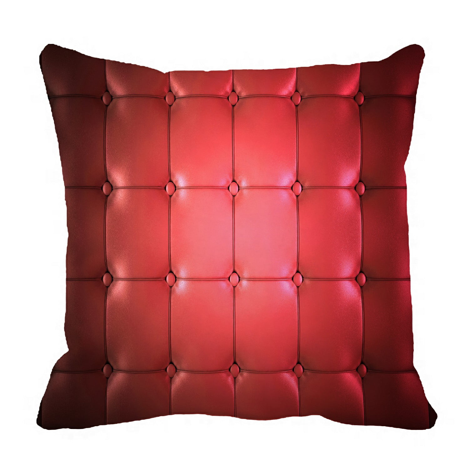 ABPHQTO Red Leather Upholstery Pillow Case Pillow Cover Pillow Protector Two Sides For Couch Bed