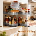 thumbnail image 6 of 3 Pack Pull Out Spice Rack Organizer for Cabinet, 2 Tier Slide Out Spice Racks Organizer, Spice Cabinet Organizers, Cabinet Size Need:12'' High x 11'' Deep x 5'' Wide, Clear Acrylic, 6 of 9