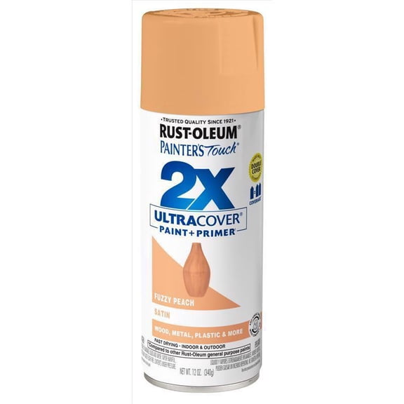 Rust-Oleum Painter's Touch Satin Fuzzy Peach Paint Primer Spray Paint 12 oz