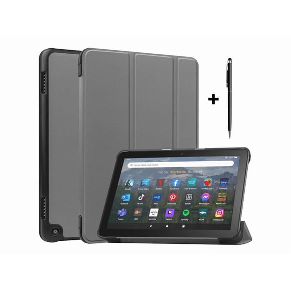 Case for Amazon Fire HD 8 and Fire HD 8 Plus (12th /10th Generation, 2022/2020 Release) 8" Tablet Ultra Lightweight Slim Shell Stand Cover with Stylus Pen