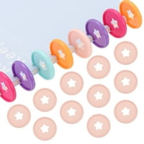 Uxcell 35mm 1.38" Plastic Round Book Binding Discs, Pale Pink Pcs Discbound Expansion Discs Star Shape Plating Round Binder Rings, Pale Pink