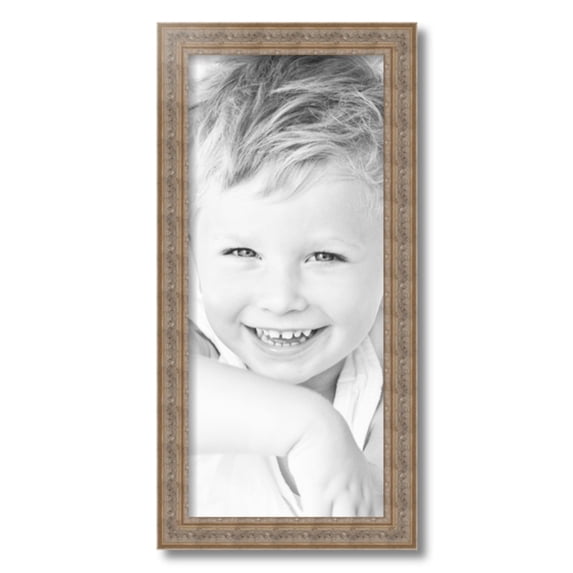 ArtToFrames 10x23" Ornate Silver with Bead Picture Frame, Silver Wood Poster Frame, with Regular Acrylic and 2 (FBPL-5076)