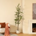 thumbnail image 3 of 7ft Artificial Black Olive Tree with 10.5 inch White Planter, Tall Fake Shady Lady Tree for Indoor Home Decor, Big Faux Plant Faux Olive Silk Tree for Home Decor and Gift, 3 of 8
