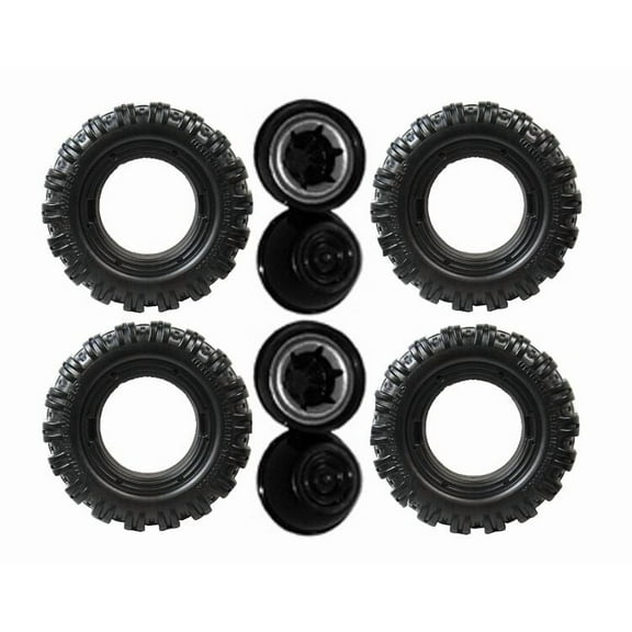 Power Wheels K7112 Green Jeep Hurricane Replacement Wheel- 4 Pack