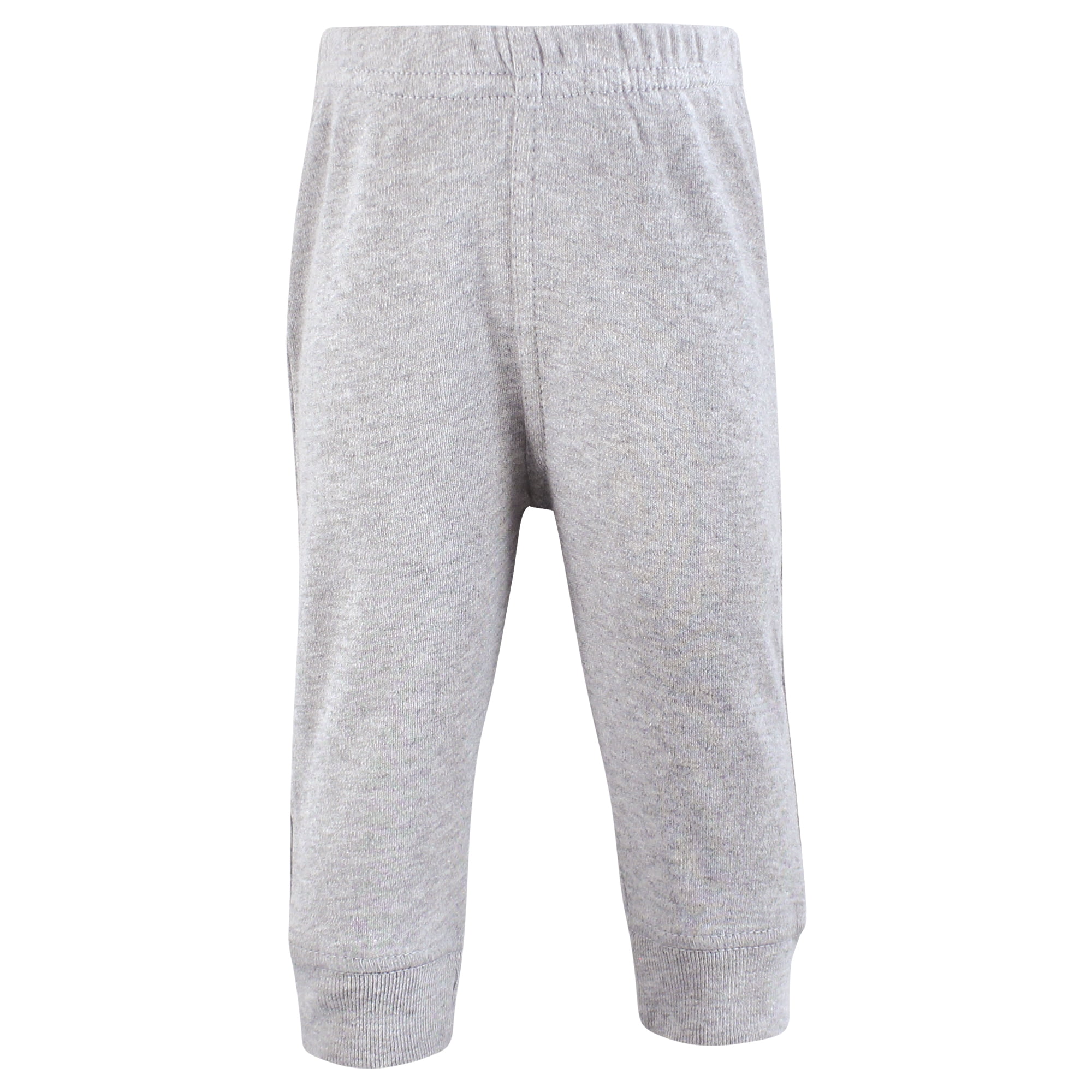 Hudson Baby Boys Cotton Pants and Leggings, Navy Burgundy Black, 0-3 Months