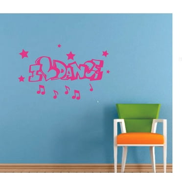 I Love Dance Quote Dancing Quotes Decors Wall Sticker Art Design Decal for Girls Boys Kids Room Bedroom Nursery Kindergarten House Fun Home Decor Stickers Wall Art Vinyl Decoration (8x10 inch)