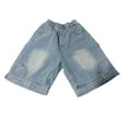 thumbnail image 4 of CPNG Teen Kids Boys Street Denim Bermuda Shorts Wide Straight Leg Retro Denim Shorts Vintage Baggy Jeans Boys Elastic Waisted Loose Casual Oversize Jeans Shorts, 4 of 6