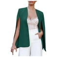 thumbnail image 3 of haxmnou womens cape blazer split sleeve open front casual jacket coat formal workwear green xl, 3 of 9