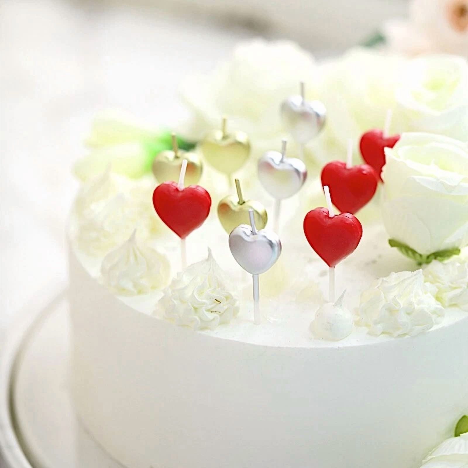 BUTTERFLY- 10 Assorted Birthday Cake Candles Dessert Topper Heart Design Party Decorations