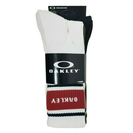 Oakley Men's Striped Logo Socks Size L - 3 Pairs