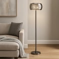 thumbnail image 6 of Benjara Hana 61" Floor Lamp- Modern Crystal Glass Shade- Metal- Black Nickel, 6 of 7