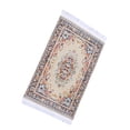 thumbnail image 5 of MERIGLARE 1/6 1/12 Woven Rug Miniature Floor Area Rug Simulation Life Scene Mini Turkish Mat Dollhouse Floor Covering for Bedroom Decor Yellow, 5 of 8