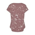 thumbnail image 4 of ALLLIST Pink Trendy Tops for Women 2024 V-Neck Short Sleeve Graphic Button T-Shirts Womens Shirts Plus Size XXXL, 4 of 5