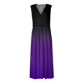 thumbnail image 4 of Maxi Maxi Robe, Robe Sans Manches Dégradé Mode Décontractée avec Col en V Robe Maxi Bohème, Robes d'Été pour Femmes, 4 of 5