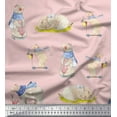 thumbnail image 1 of Soimoi Modal Satin Fabric Cycle,Rabbit & Bear Kids Printed Fabric 1 Yard 42 Inch Wide, 1 of 2