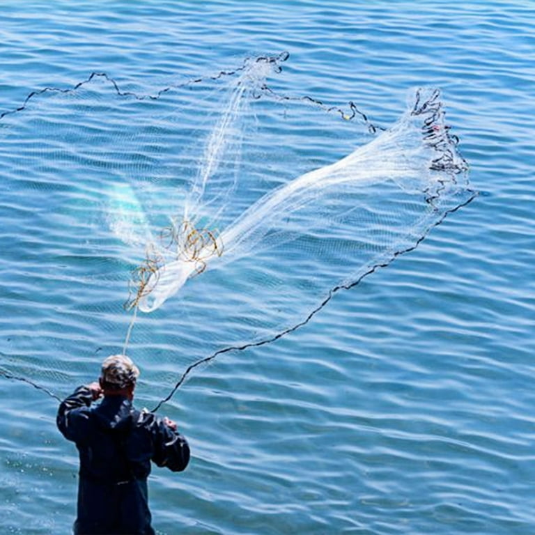 Cast Net White Nylon 9 ft Radius 3/8" Mesh - Walmart.com Cast Net White Nylon 9 ft Radius 3/8" Mesh - Walmart.com