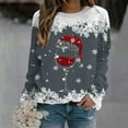 thumbnail image 2 of Crewneck Sweatshirts Ugly Christmas Sweater Women Funny Plus Size Long Sleeve Xmas Red Wine Glass Shirts Pullover, 2 of 8